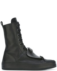 Ann Demeulemeester Patch Detail Lace Up Boots