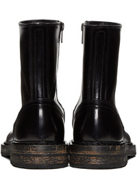 Ann Demeulemeester Black Horseskin Zip Up Boots