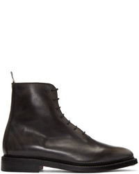 Thom Browne Black Wholecut Boots
