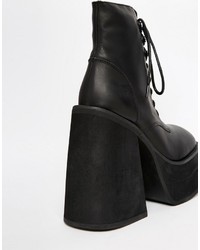 Unif Bratz Black Lace Up Boots