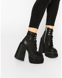 Unif Bratz Black Lace Up Boots