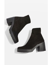 Topshop Brick Sock Heel Boots