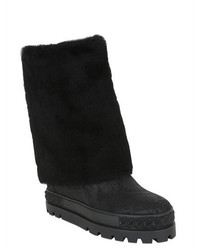 Casadei 120mm Shearling Wedged Boots