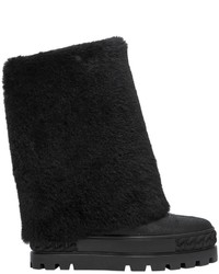 Casadei 120mm Shearling Wedged Boots
