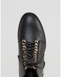 Boohoo Chain Detail Lace Up Hiker Boot