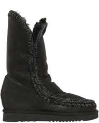 Mou 70mm Eskimo Shearling Wedge Boots
