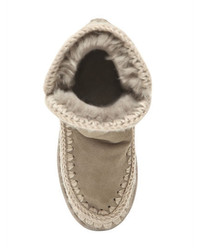 Mou 70mm Short Eskimo Shearling Wedge Boots