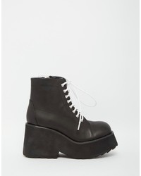 Unif Ryder Black Lace Up Boots