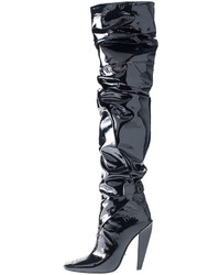 Tom Ford Scrunched Patent 105mm Boot Black