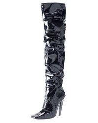 Tom Ford Scrunched Patent 105mm Boot Black