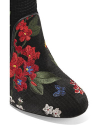 Laurence Dacade Silas Embroidered Velvet Boots Black