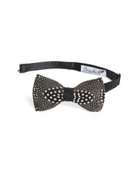 Brackish & Bell Guinea Feather Bow Tie