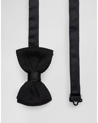 Asos Knitted Bow Tie In Black
