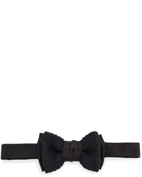 Lanvin Layered Knit Bow Tie Black