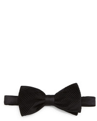 Stefano Ricci Solid Pleated Bow Tie Black