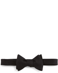 Neiman Marcus Textured Solid Bow Tie Black