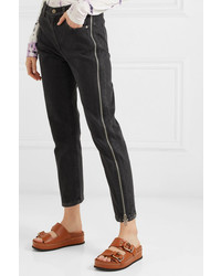 3.1 Phillip Lim Zip Embellished High Rise Tapered Jeans