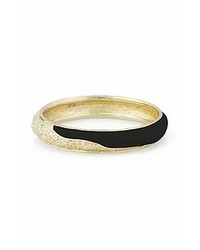 Belle Noel by Kim Kardashian 14kt Gold Leather And Nugget Bangle In Black