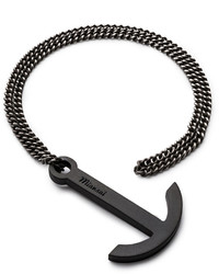 Miansai Anchor Silver Chain Bracelet Black