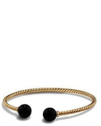 David Yurman Bead Bracelet With Black Onyx In 18k Gold