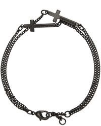DSQUARED2 Black Double Cross Bracelet
