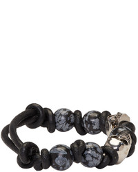 Alexander McQueen Black Stone And Skull Bracelet