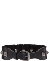 Valentino Black Textile Rockstud Bracelet