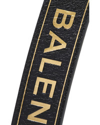 Balenciaga Blanket Embossed Textured Leather Bracelet Black