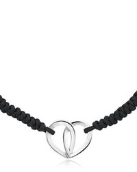Montblanc Cord Bracelet With Silver Heart