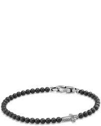 David Yurman Cross Station Bead Bracelet In Black Onyx