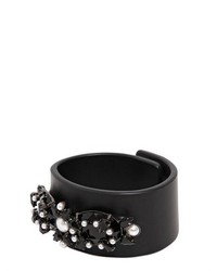 Givenchy Crystal Pearls Jewels Leather Bracelet
