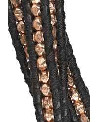 Chan Luu Gold Plated And Leather Five Wrap Bracelet