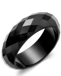 Macy's Ali Khan Black Diamond Cut Wide Bangle Bracelet