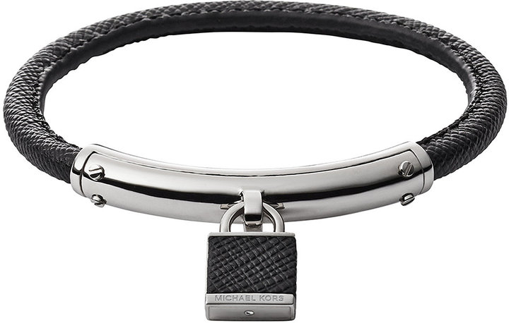 Michael Kors Michl Kors Leather Padlock Bracelet, $115 | Neiman Marcus |  Lookastic