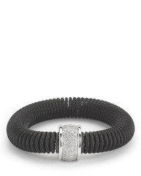 Alor Micro Cable Pave Diamond Spring Coil Bracelet Black 058tcw