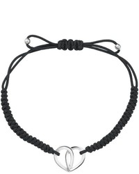 Montblanc Cord Bracelet With Silver Heart