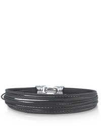 Alor Noir Multi Row Micro Cable Bangle Bracelet Black