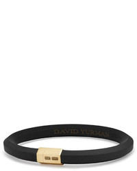 David Yurman Rubber 18k Gold Hex Bracelet Black