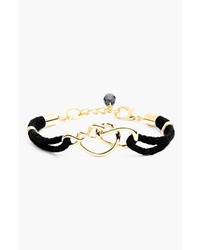 Sequin Link Rope Bracelet Black Gold