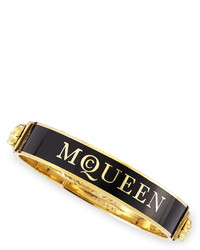 Alexander McQueen Small Logo Enamel Cuff Black