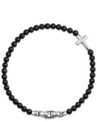 David Yurman Spiritual Beads Black Onyx Cross Station Bracelet