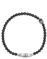 David Yurman Spiritual Beads Skull Black Onyx Bracelet