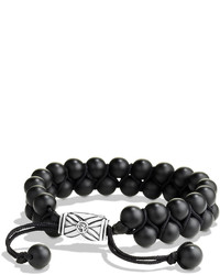 David Yurman Spiritual Beads Two Row Bracelet With Black Onyx