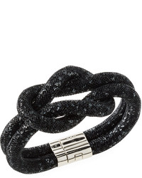 Swarovski Stardust Crystal Mesh Knot Bracelet Black Medium