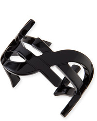 Saint Laurent Ysl Logo Cuff Bracelet Black