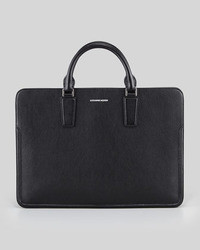 Alexander McQueen Heroic Slim Zip Briefcase Black