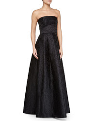 Tracy Reese Strapless Tonal Floral Gown