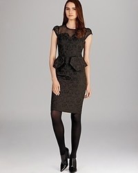 Karen Millen Stretch Brocade Tuxedo Collection Dress