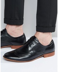 Asos Brogue Shoes In Black With Natural Sole