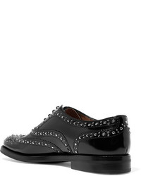 Church's Burwood Met Studded Glossed Leather Brogues Black